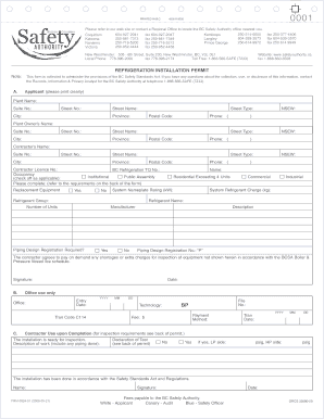 BC Refrigeration Installation Permit