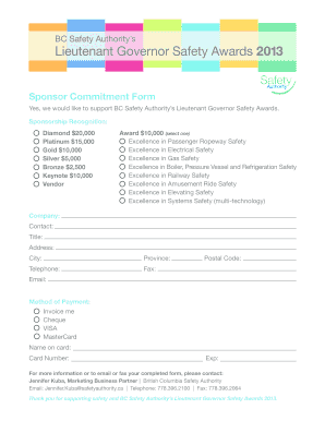 Sponsorship Opportunities - BC Safety Authority