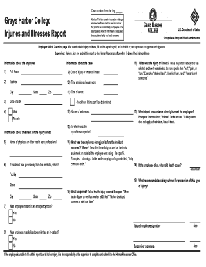 OSHA Injury and Illness Report Form