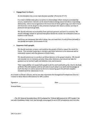 Ethical Affirmations for EPC Leaders