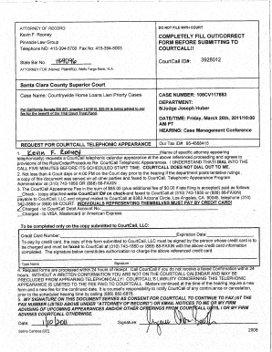 California CourtCall Telephonic Appearance Request