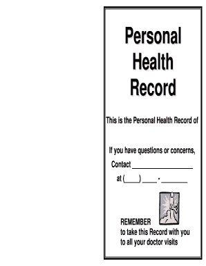 Personal Health Record Form