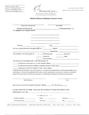 Medical Record Release Consent Form