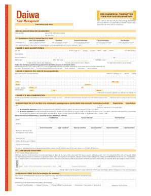 Daiwa Mutual Fund Non-Commercial Transaction Form