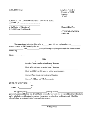 New York Adoption Consent Form