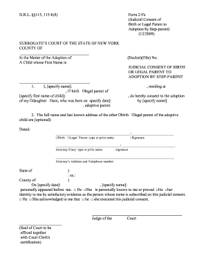 New York Step-Parent Adoption Consent Form