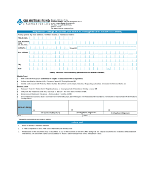 Request for Change of Address Form