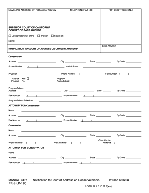California Conservatorship Notification Form