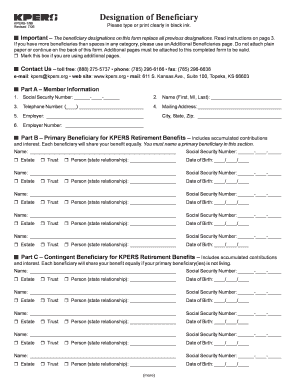 KPERS Beneficiary Designation Form