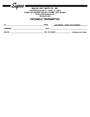 Fax Transmittal Form