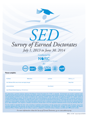 Survey of Earned Doctorates Form