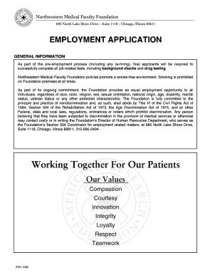 Northwestern Medical Faculty Foundation Employment Application