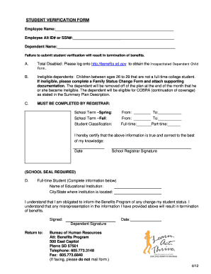 Student Verification Form