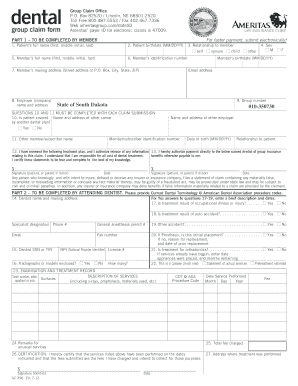 South Dakota Dental Group Claim Form