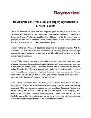 Raymarine confirms exclusive supply agreement to