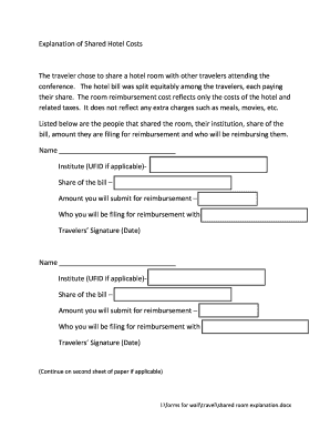Explanation of Shared Hotel Costs The - University of Florida - jou ufl