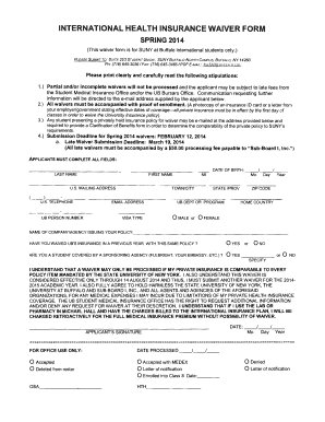 International Health Insurance Waiver Form
