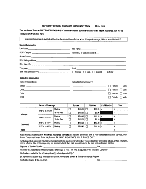 Dependent Medical Insurance Enrollment Form