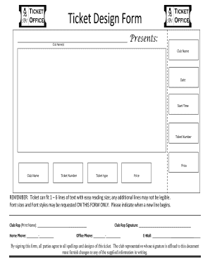 Ticket Design Form