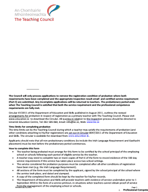 Notification of Completion of Probationary Condition