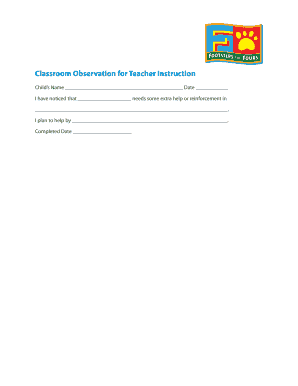 Classroom Observation for Teacher Instruction