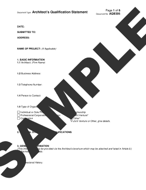 Architect's Qualification Statement