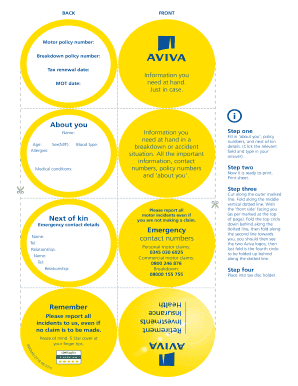 UK Motor Insurance Policy Form