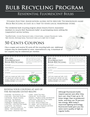 Stearns Electric Bulb Recycling Coupon
