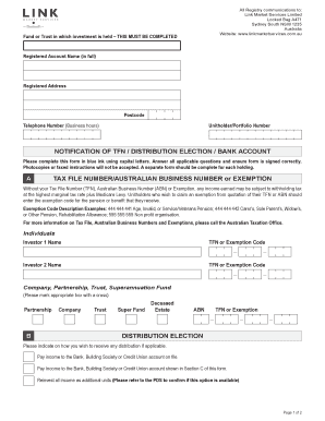 Australian Tax File Number Notification Form