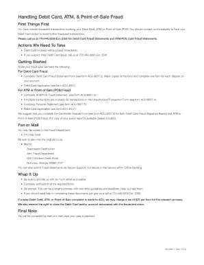 Debit Card Fraud Statement Form