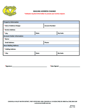 Mailing Address Change Form