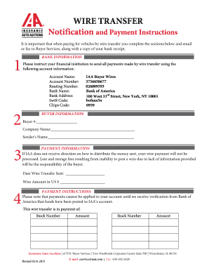Wire Transfer Payment Instructions