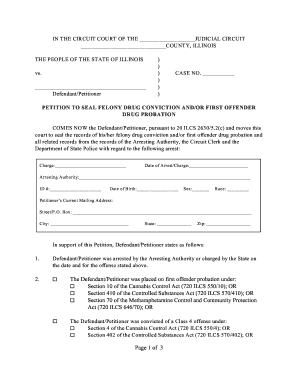 Illinois Petition to Seal Felony Drug Conviction