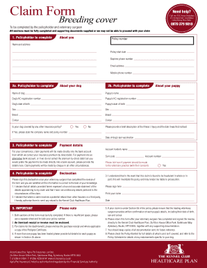Kennel Club Pet Insurance Claim Form