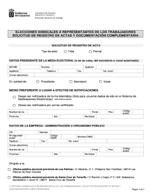 Solicitud de Registro de Actas y Documentación Complementaria