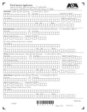Fixed Annuity Application