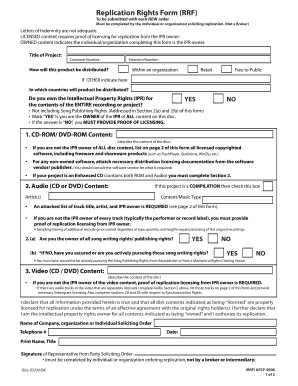 Replication Rights Form
