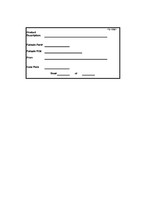 Failsafe Part Order Form