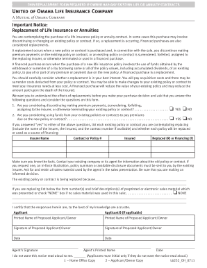 Life Insurance or Annuity Replacement Notice