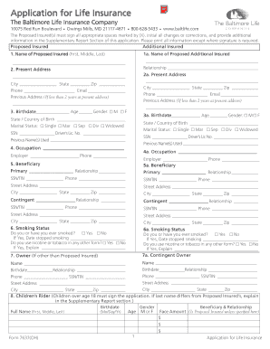 Application for Life Insurance