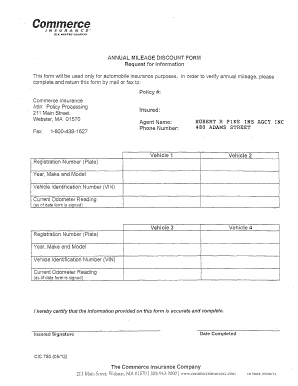 Annual Mileage Discount Form