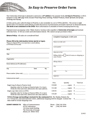 So Easy to Preserve Order Form