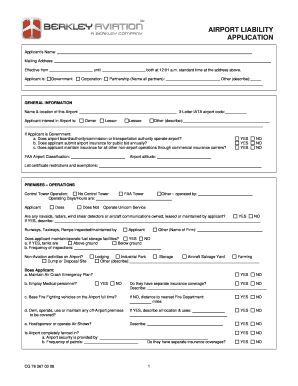 Airport Liability Application