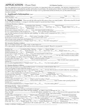 Safari Club International Trophy Insurance Application