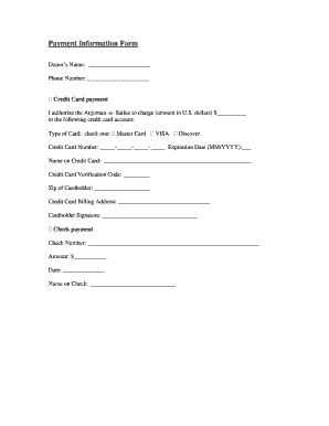 Payment Information Form