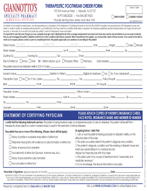 Therapeutic Footwear Order Form