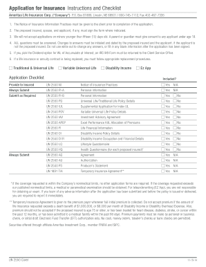 Ameritas Life Insurance Application