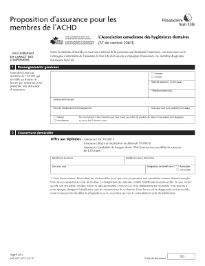 Proposition d’assurance pour les membres de l’ACHD