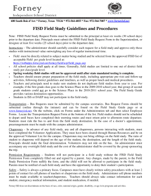 FISD Field Study Request Form