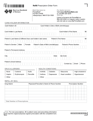 PrimeMail Prescription Refill Form